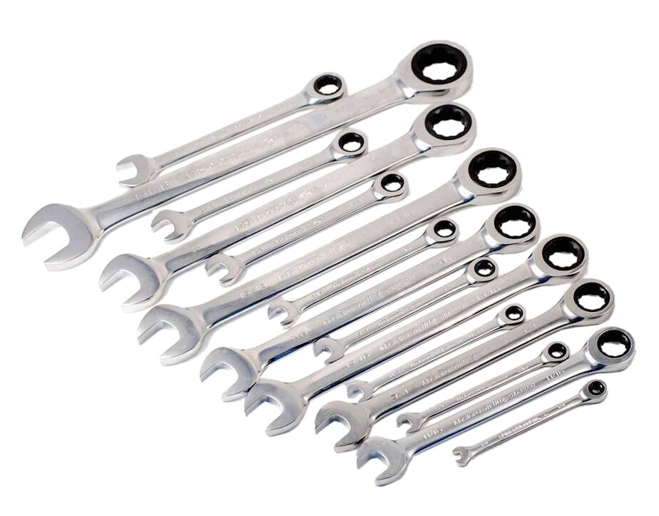 Cr-V Ratcheting Combination Open Ratchet Ring Spanner Wrench 8–32mm