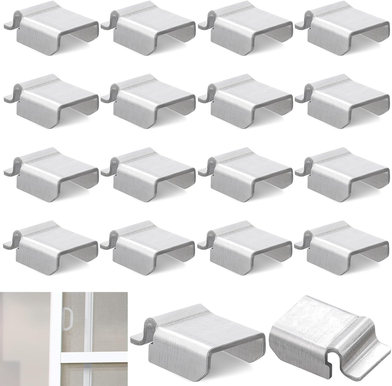 40 Pack Window Screen Spreader Bar Clips, Screen Retainer Clips for