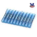 Heat Shrink Butt Wire Connectors Crimp Terminals Awg 16-14 Gauge Blue