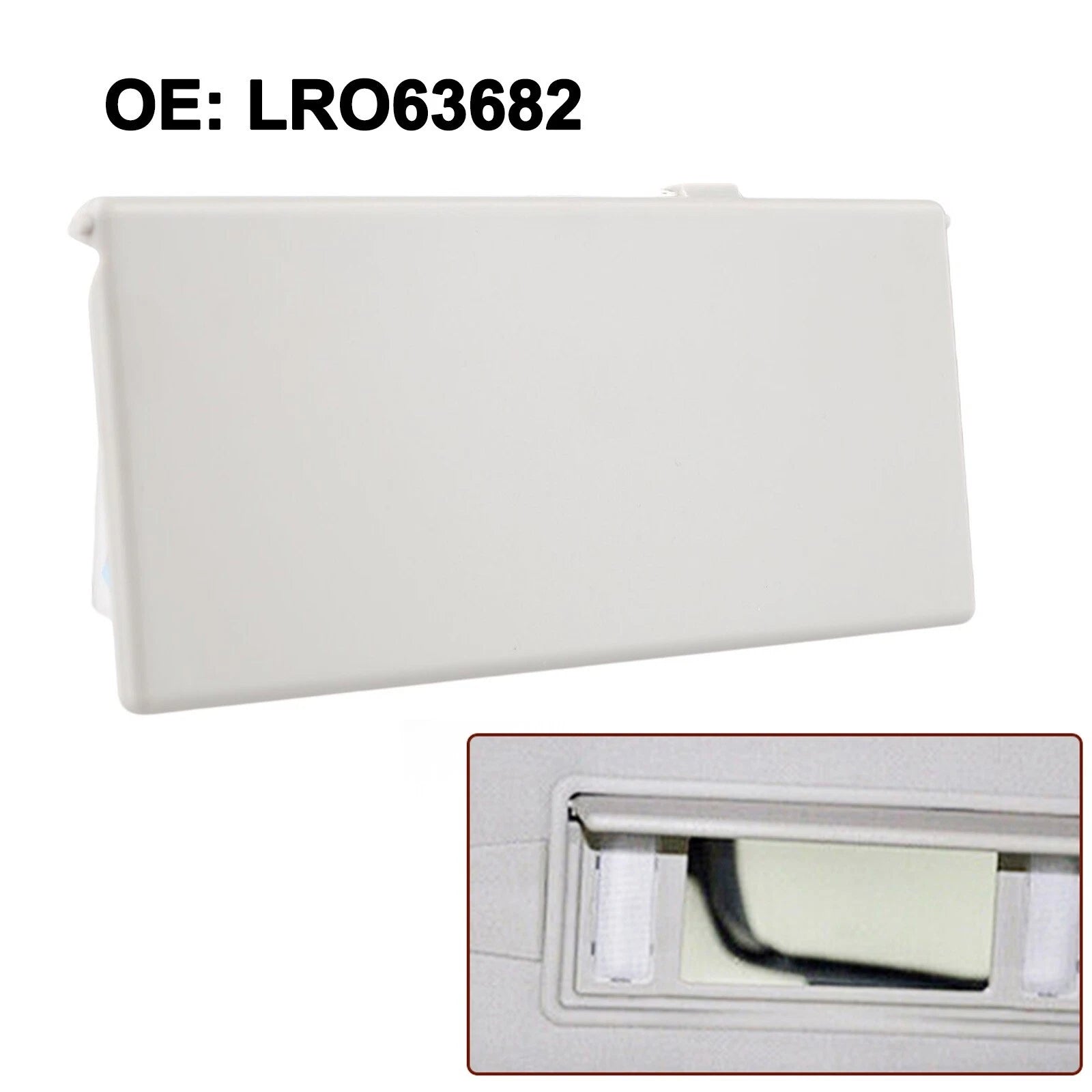 Lr063682 Gray Sun Visor Vanity Mirror Cover For Land Rover Enhanced