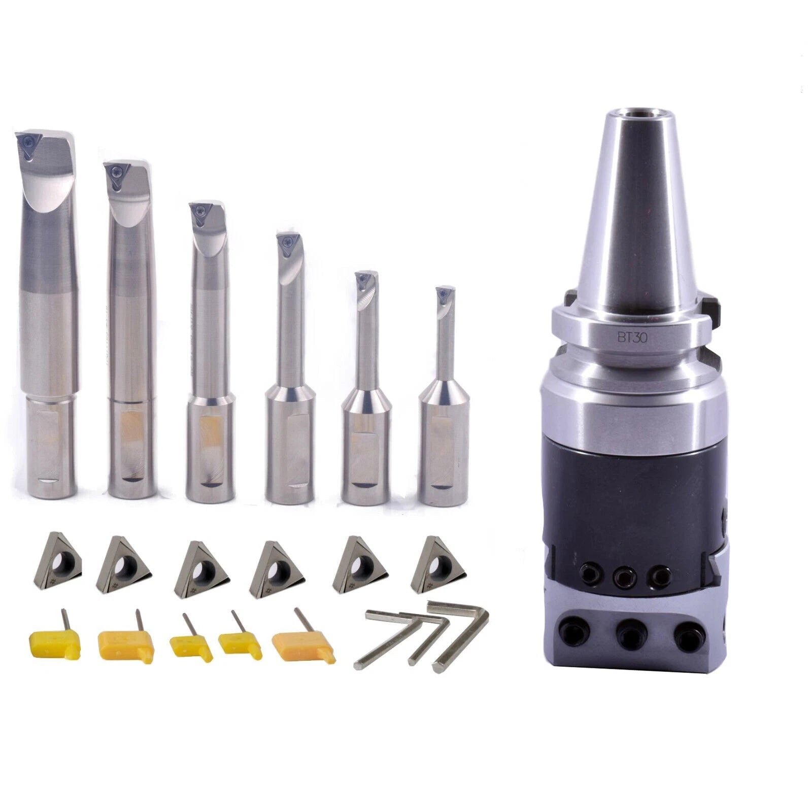 New Bt30 2inch Boring Head Set With 6 Indexable Boring Bar And 6