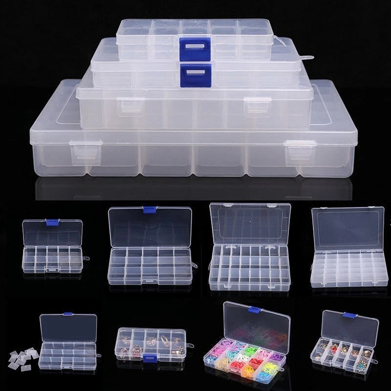Case Storage Box 10/15/24/36 Compartment Container Portable
