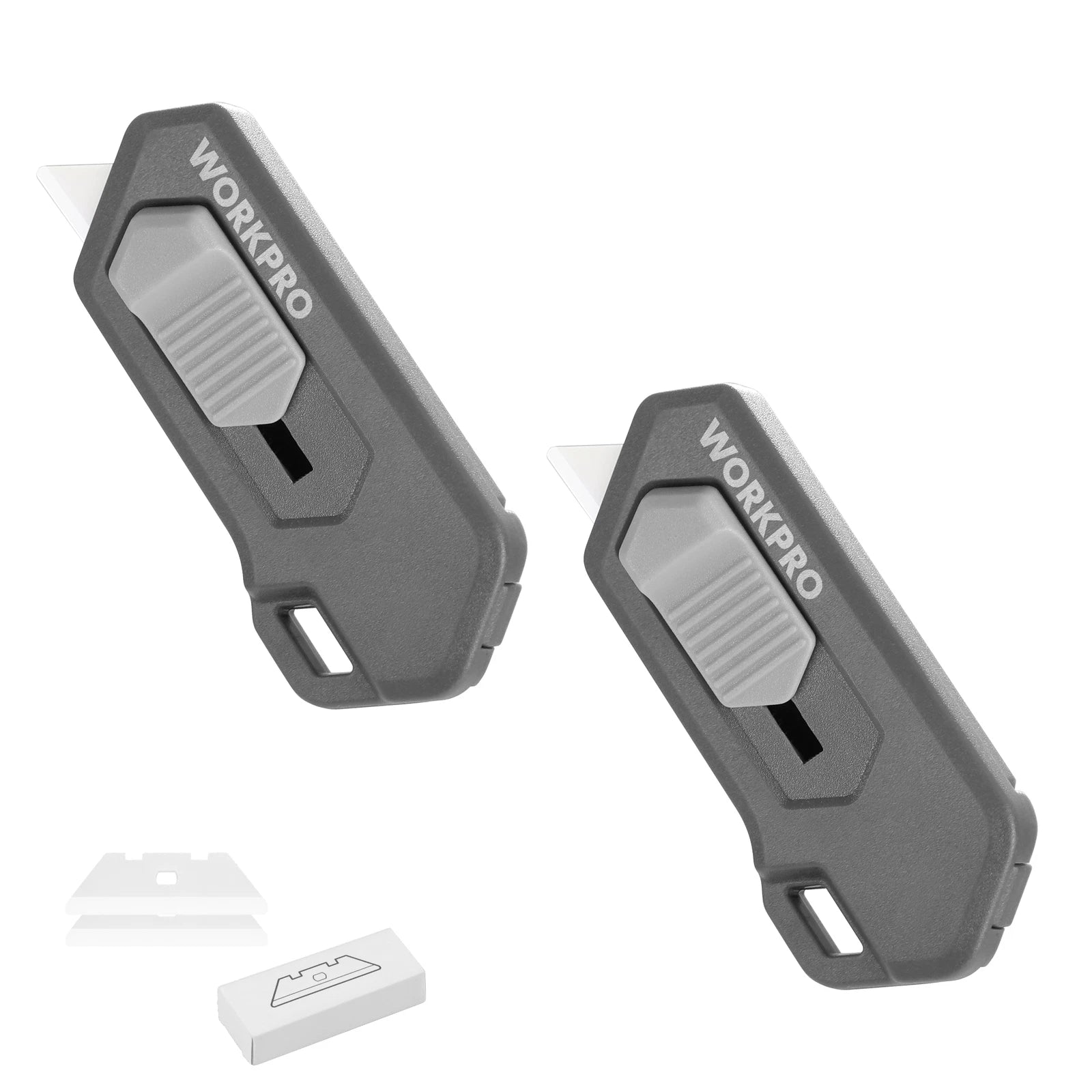 Workpro Safe Ceramic Box Cutter Small Gray With Extra Blades Quick