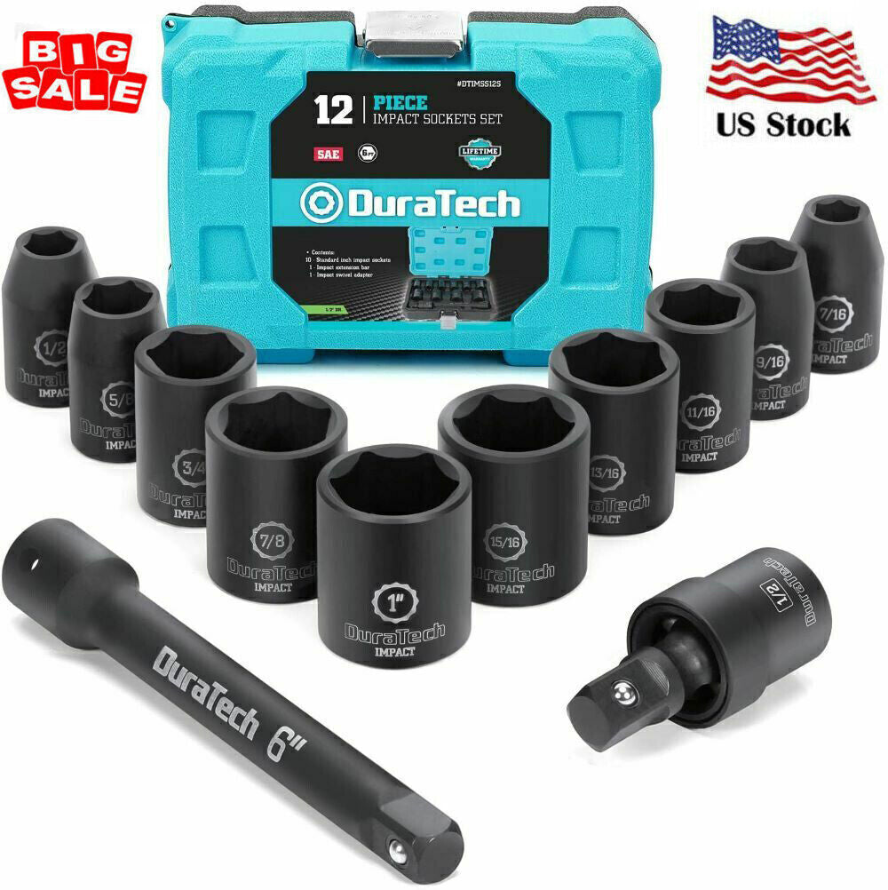 DURATECH 1/2" Impact Socket Set 12 Pcs by DURATECH