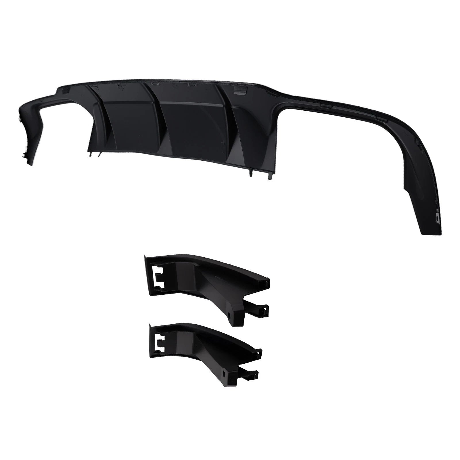 Black PP Rear Diffuser for Mercedes C Class W204 AMG Line 2012-15 Quad Exhaust