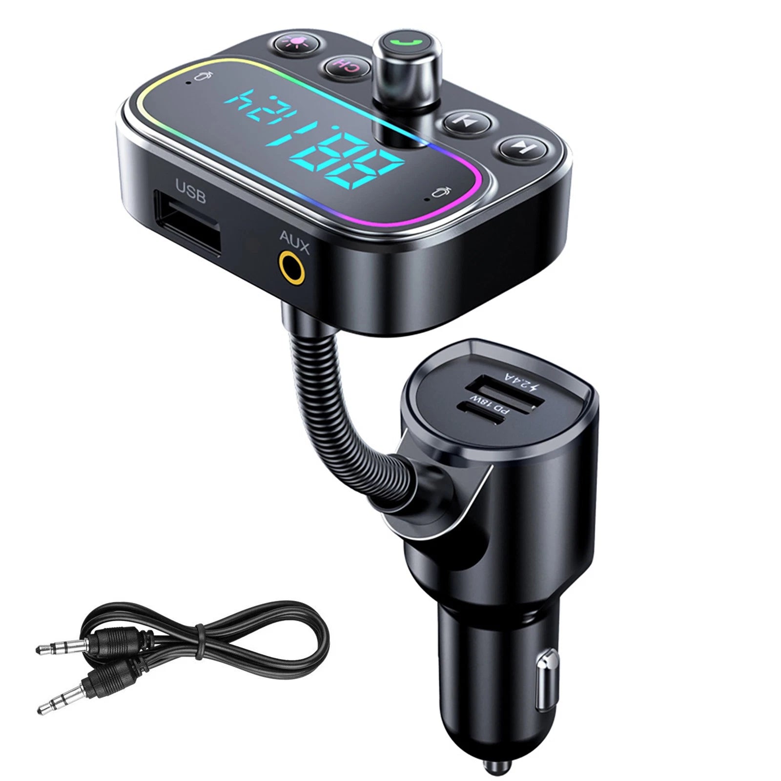 Bluetooth Wireless Car Fm Transmitter Aux Receiver Adapter 3 Usb