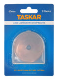 60mm Rotary Cutter Blades x 5 Pack for Olfa Etc by Taskar