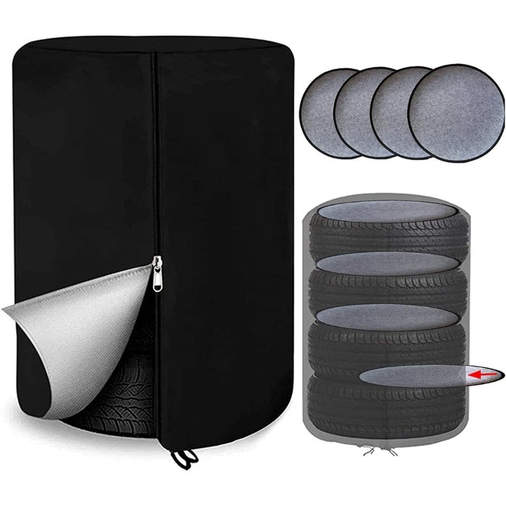 Waterproof 420d Tire Cover With 4 Pads For Tire Protection And Storage