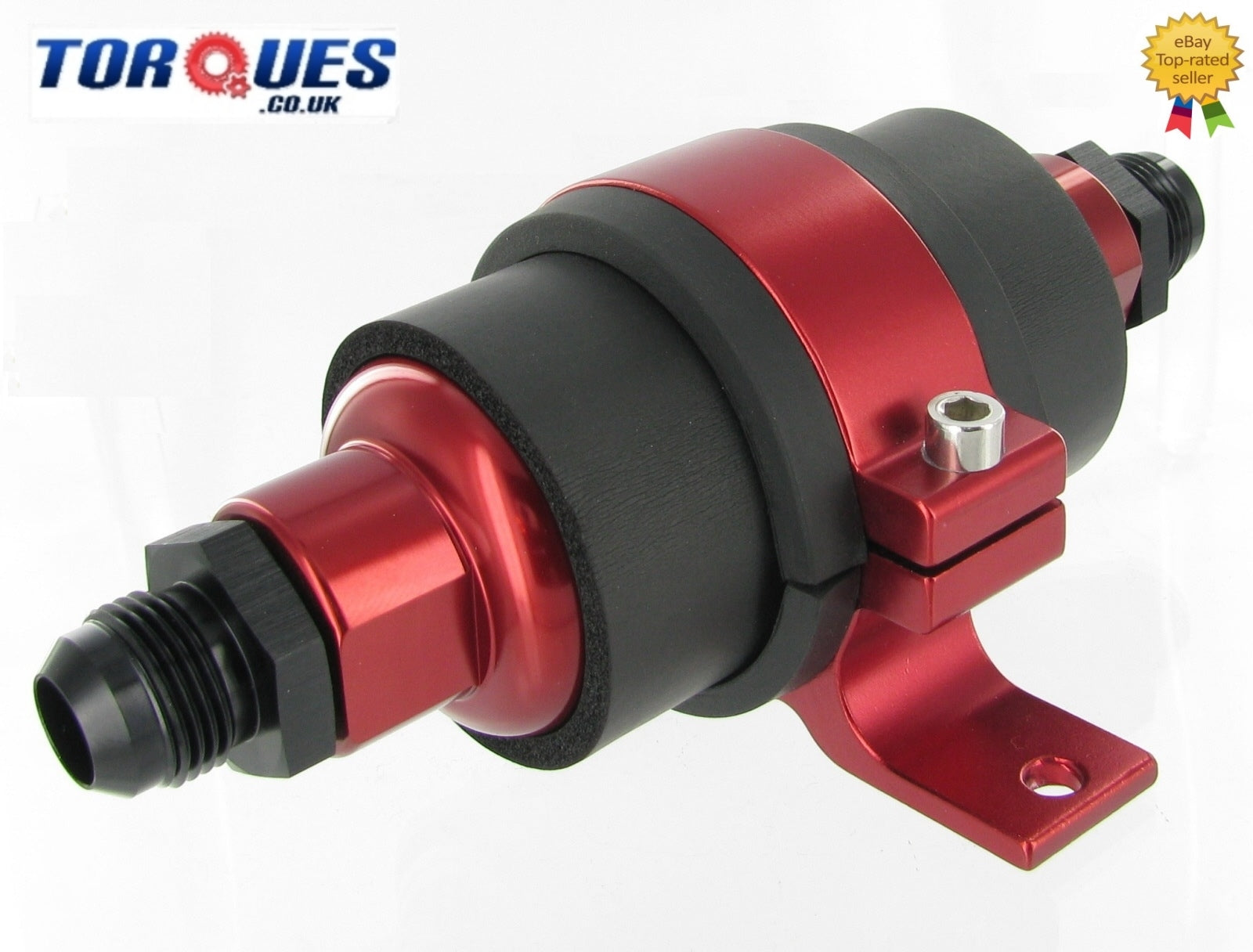 AN -8 (AN8 JIC -8) Red Anodised Billet Fuel Filter 10 Micron And