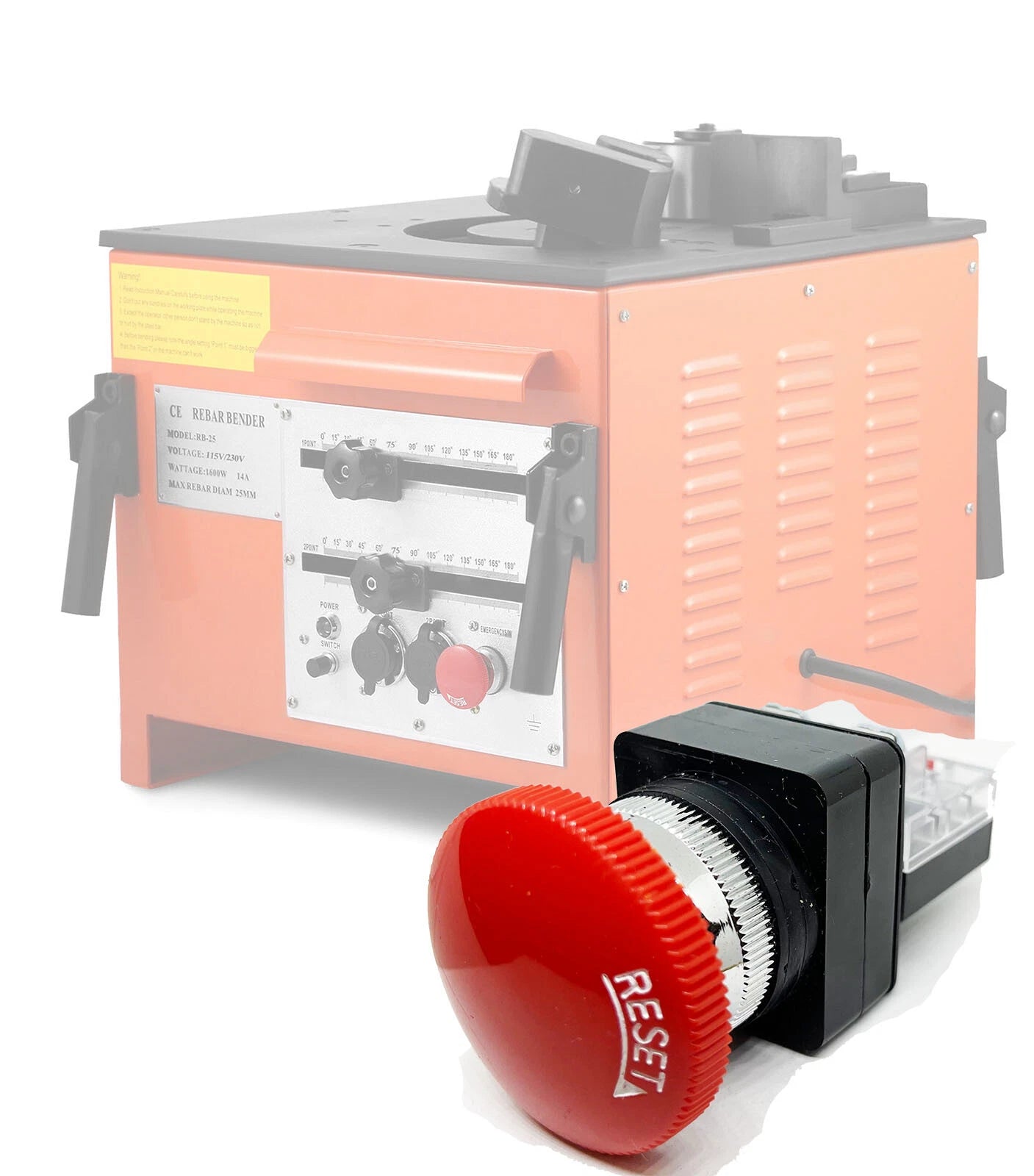 Emergency Stop Mushroom Push Button Switch For Rb25 Rb32 Rebar Bender
