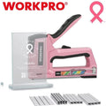 WORKPRO Staple Gun 6-in-1 Manual Brad Nailer w/4000PCS Staples Stapler Nail Guns