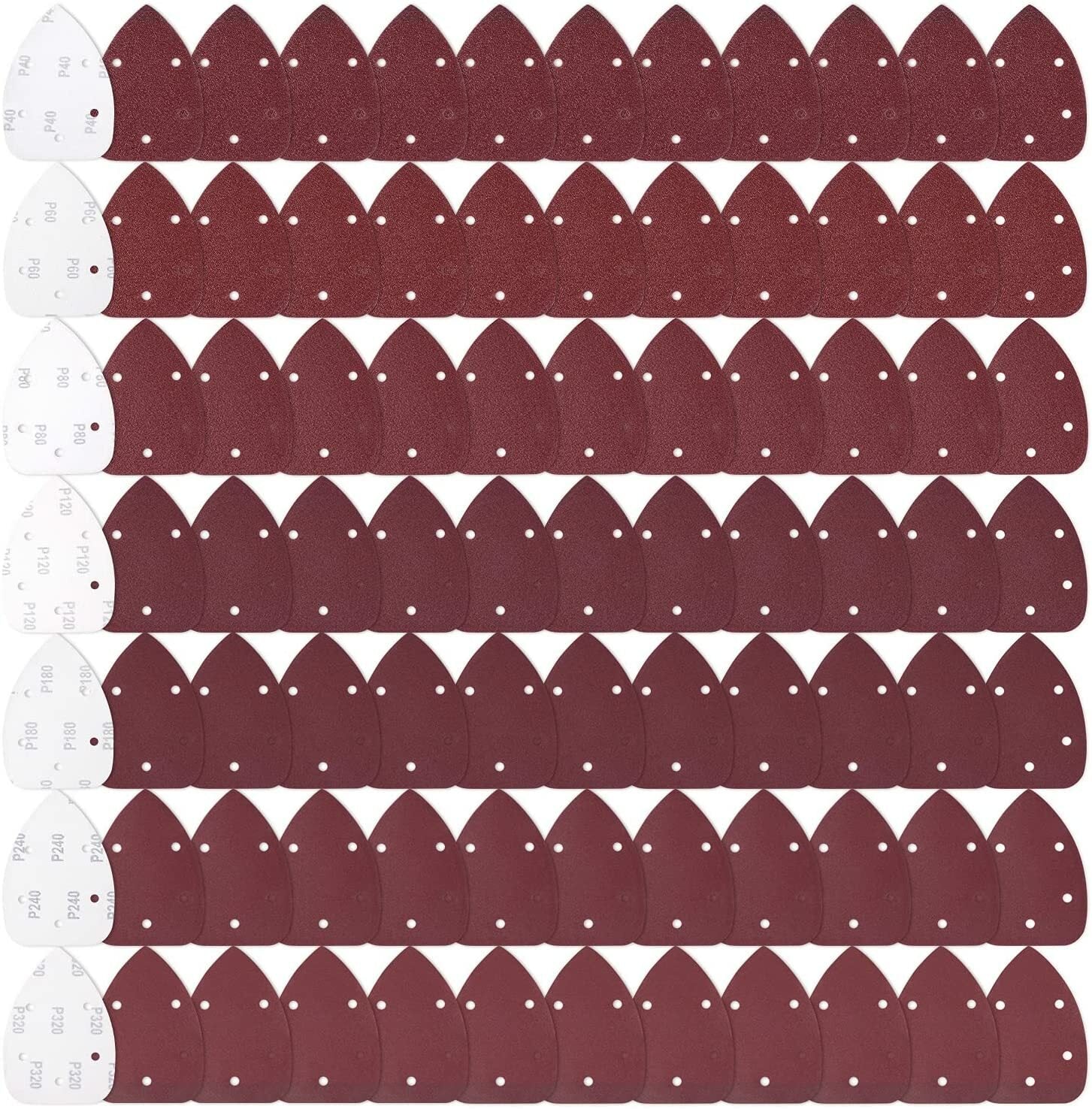 84PCS Mouse Detail Sander Sandpaper Sheets 40-320 Grit Hook Loop