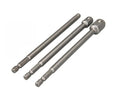 3PC Hex Power Drill Bit Socket Holder Adapter Extension 1/4"+3/8"+1/2"