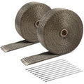 2" Wide Titanium Fiberglass 50ft Exhaust Header Wrap & Stainless