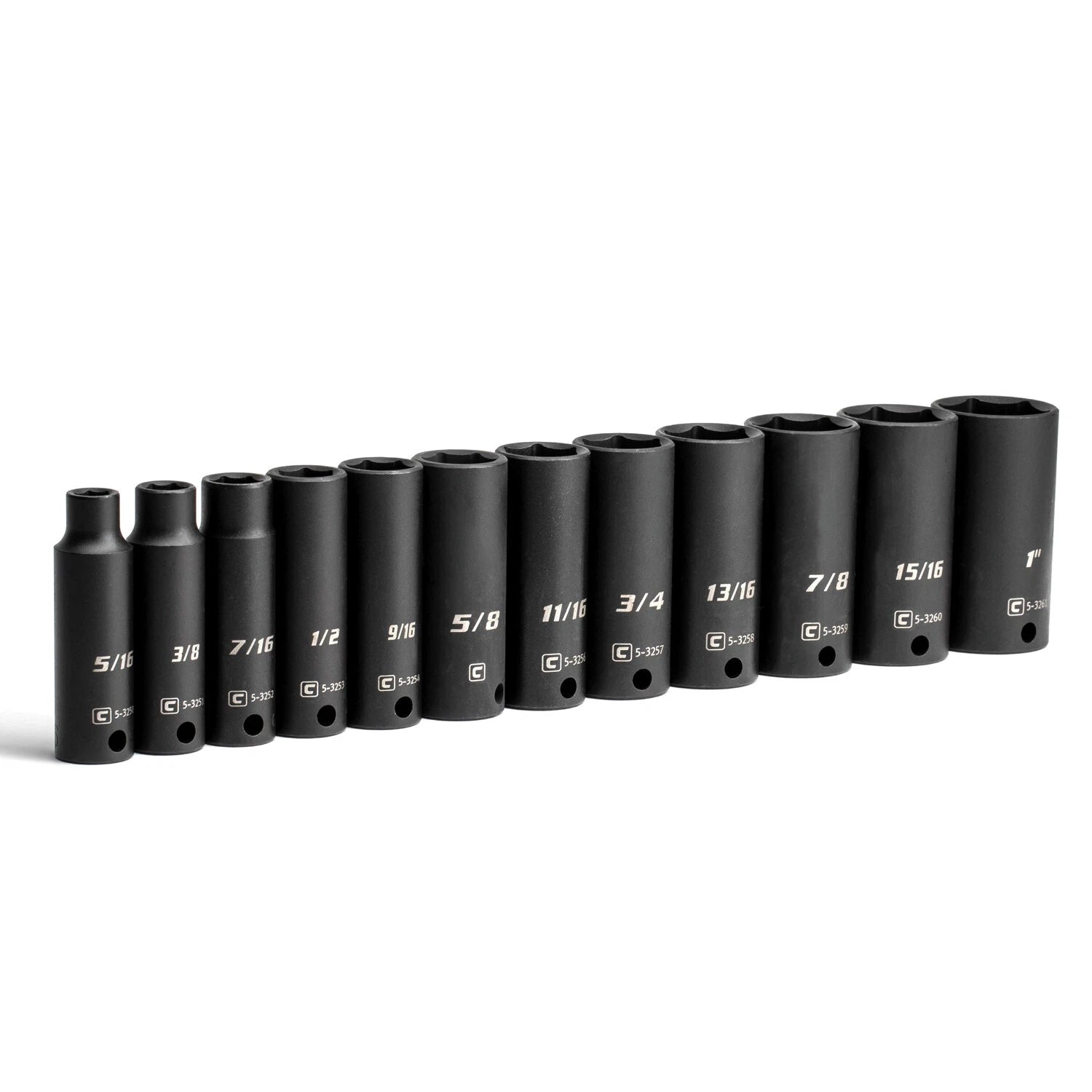 Capri Tools 3/8 In. Drive Deep Impact Socket Set, 6-point, Sae,