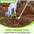 WORKPRO 11.5" Weeder Puller Tool Stainless Steel Weed Remover