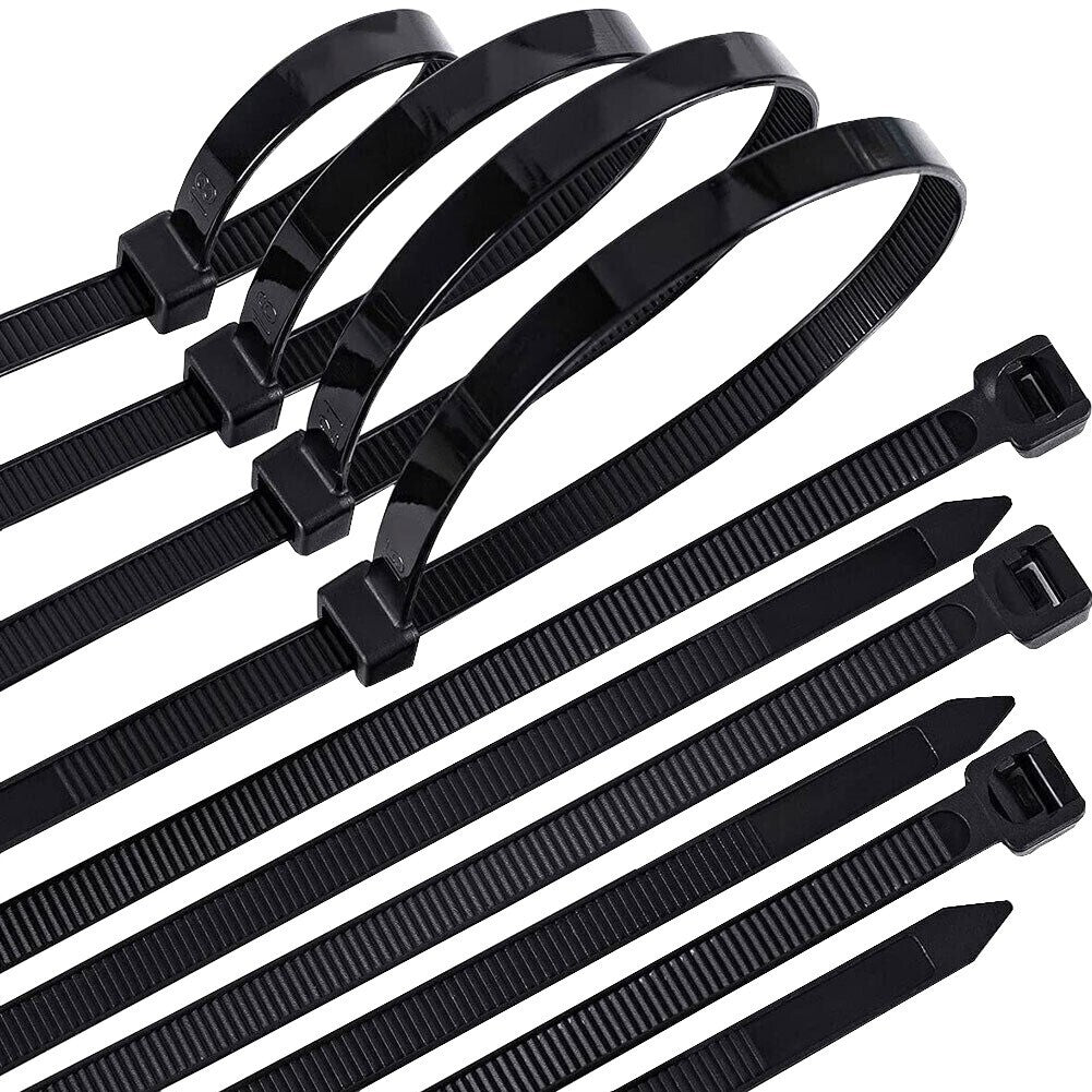 100pc Heavy Duty Black Cable Zip Ties UV Resistant 24" by Unbranded