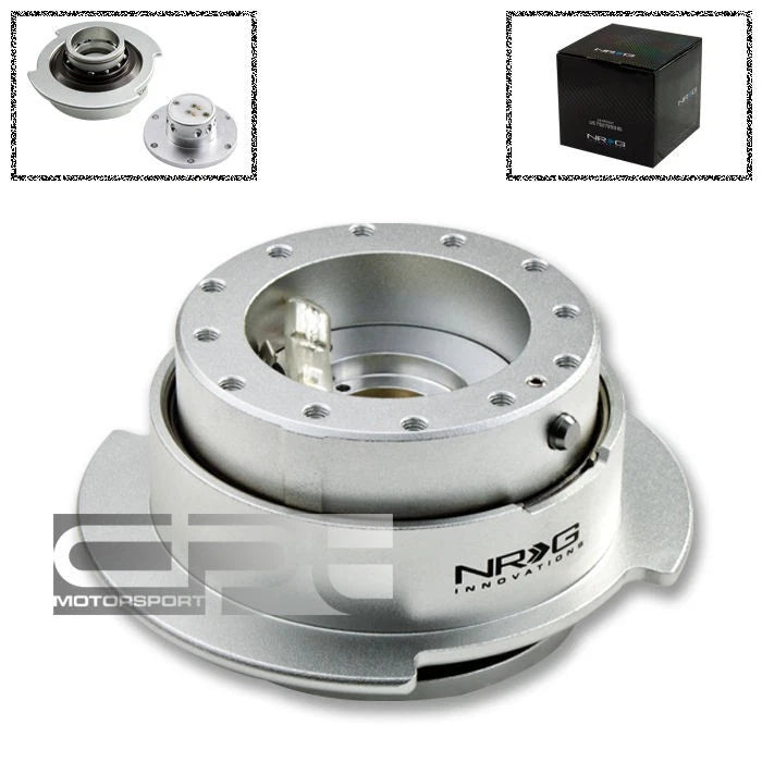 Nrg 6-hole Steering Wheel Silver Quick Release Hub Adapter Kit Gen