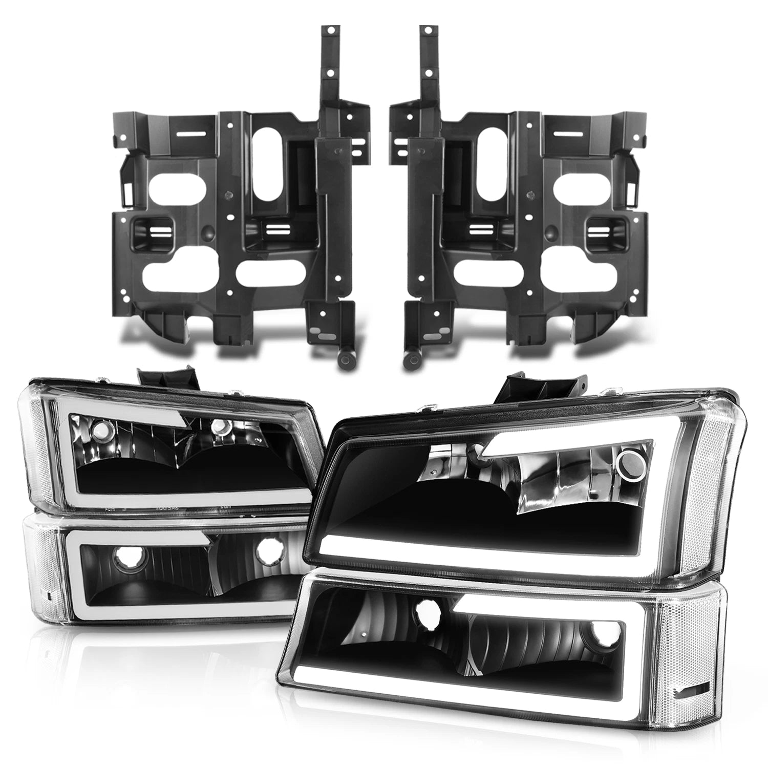 Fit 03-07 Avalanche Silverado Black Clear Led Drl | Built Supply Co