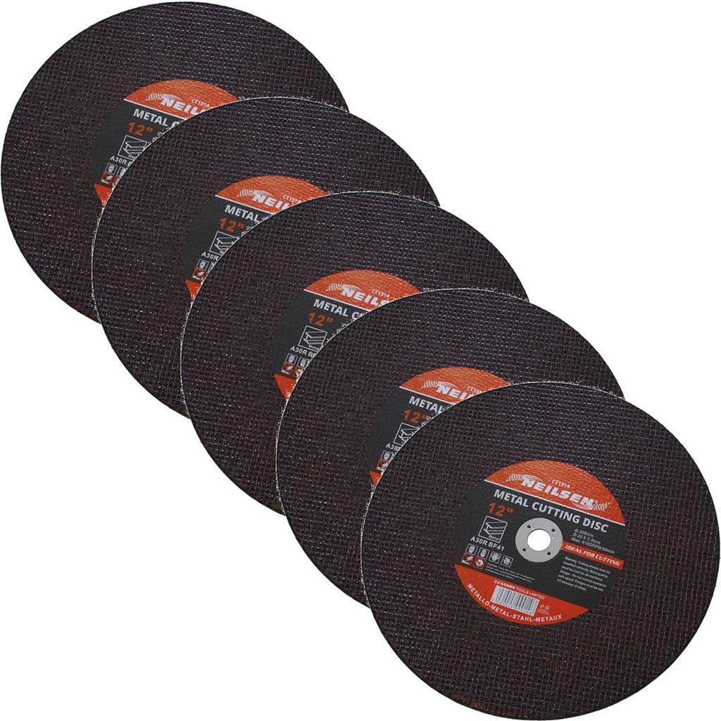 Neilsen 5pc Metal Cutting Discs - Ultra Thin 300mm Grinder Blade Disc by Neilsen