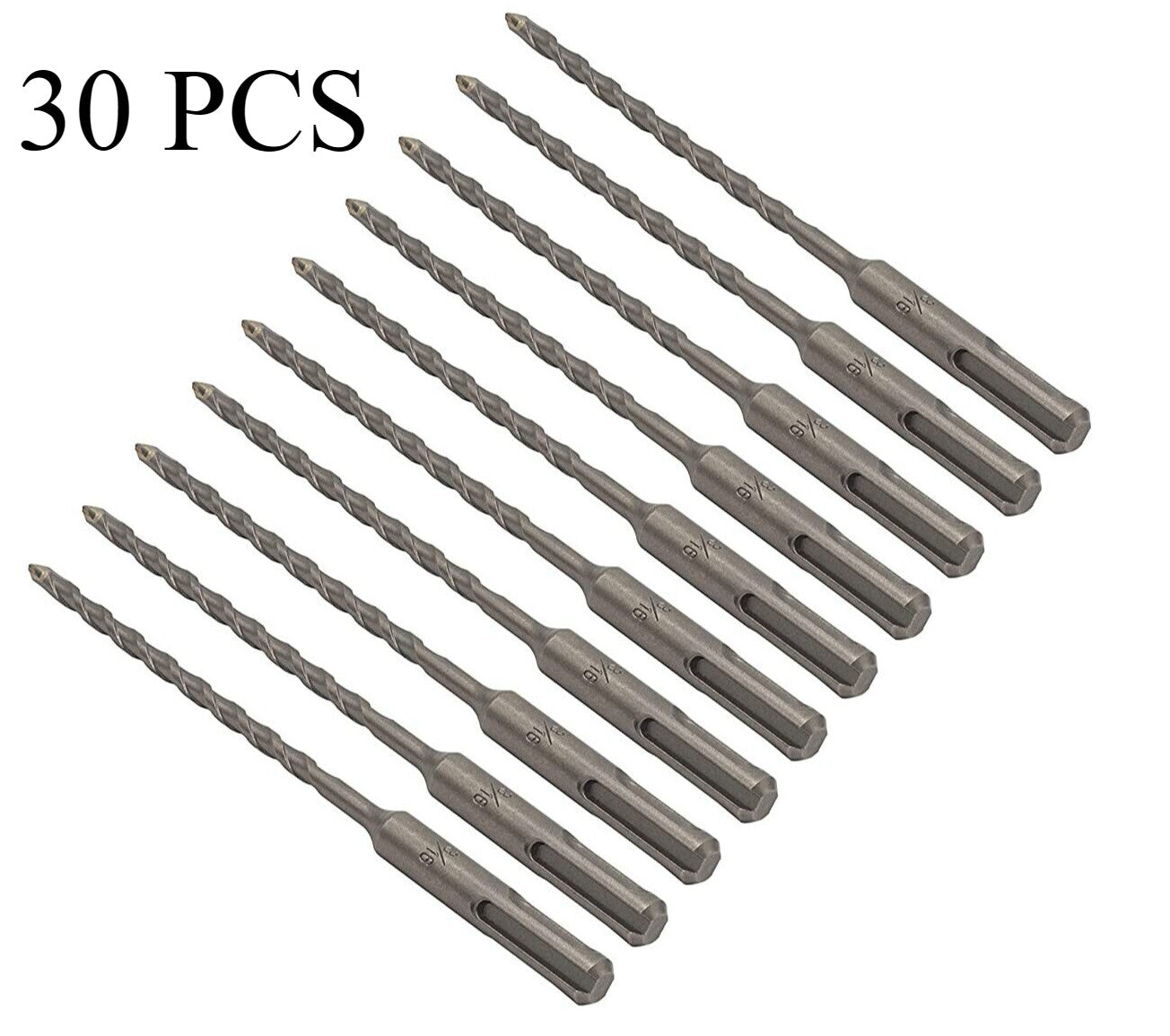 30PCS 3/16"x6" Drill Bit Set SDS Plus Rotary Hammer Concrete Masonry