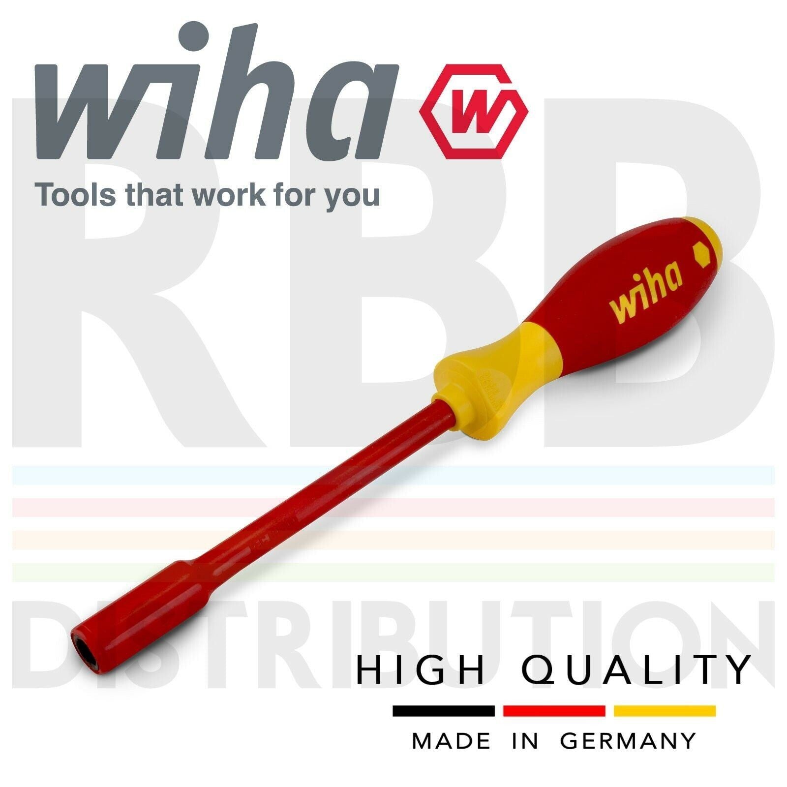 Wiha 00858 Hex Driver Screwdriver 1000v VDE Electrician 7mm SoftFinish GripOpens