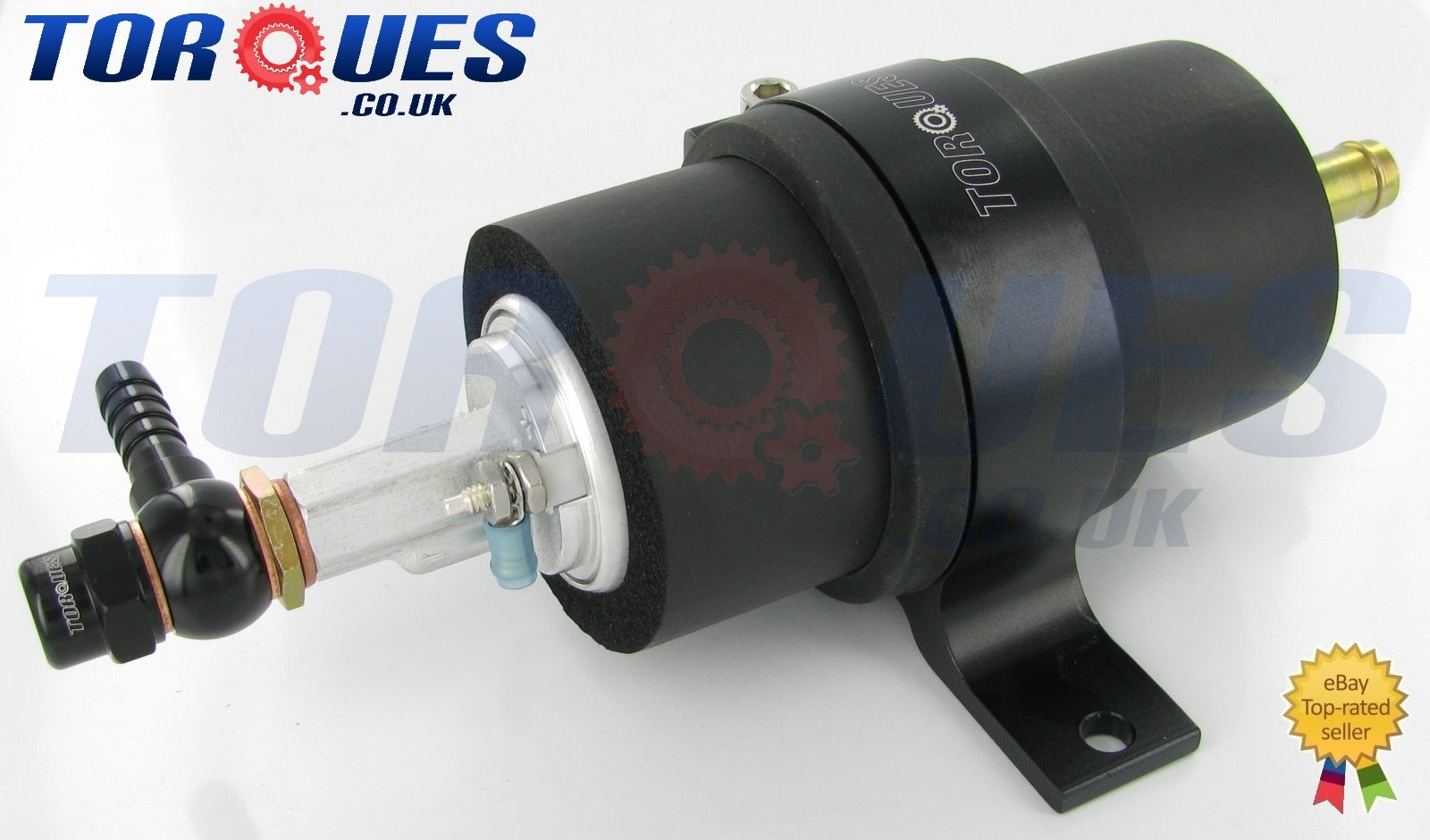 Walbro GSL392 255 LPH Fuel Pump + Billet Cradle + Barbed Adapters In