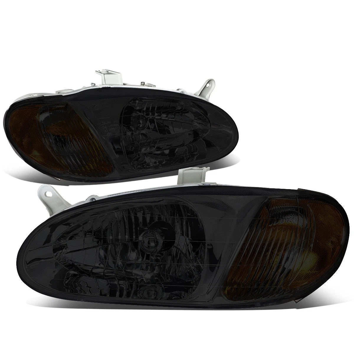 Fit 98-01 Kia Sephia Pair Smoked Housing Amber | Built Supply Co