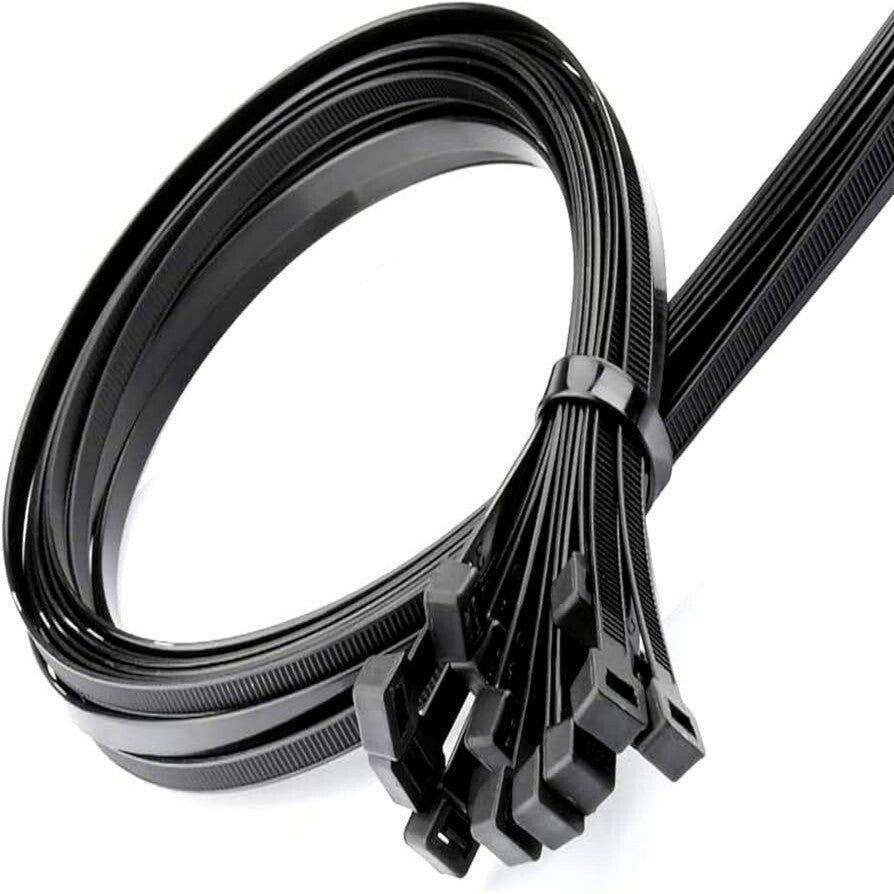 10–20 Pack Heavy Duty Black Cable Zip Ties UV Resistant 24" by Unbranded