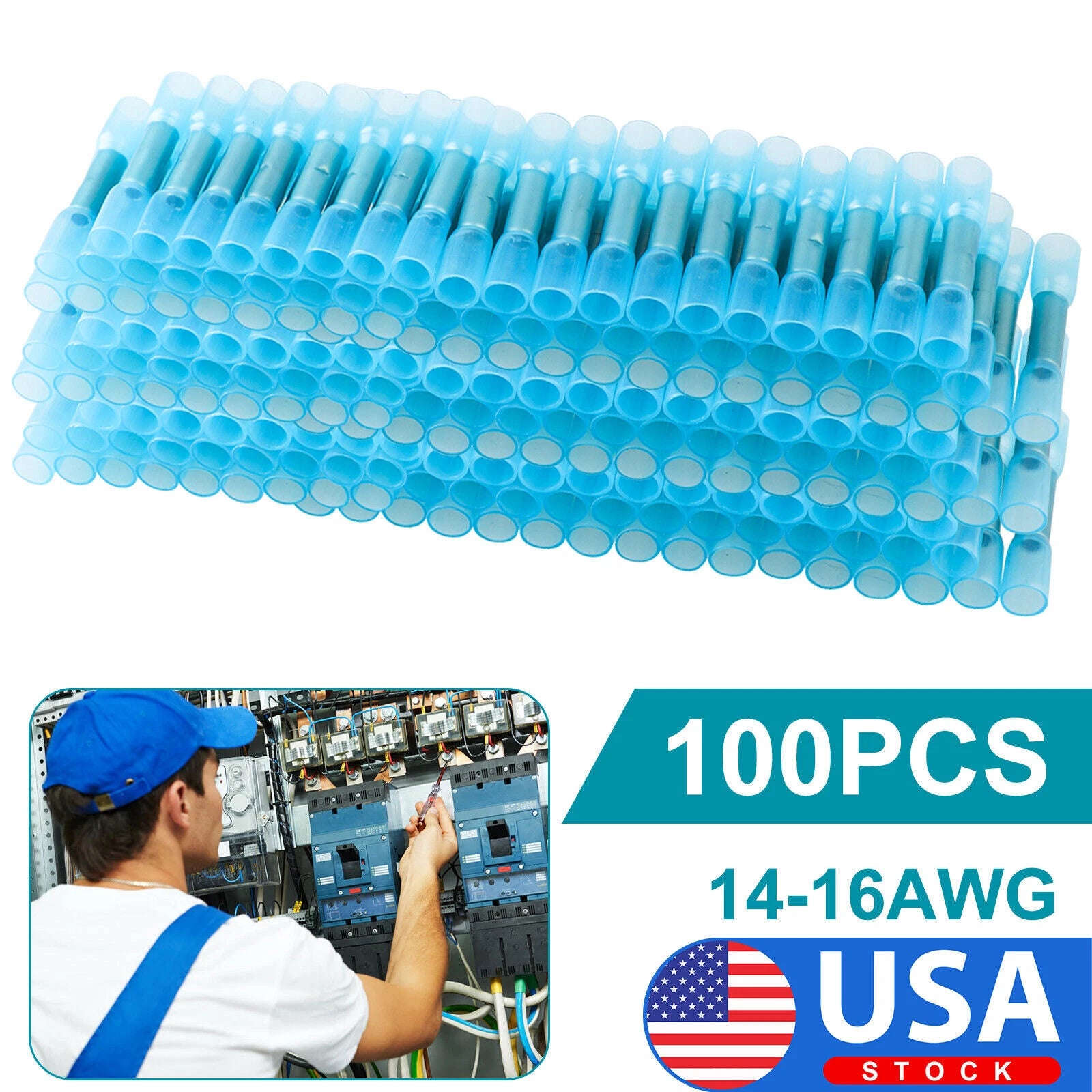 16-14 Awg Heat Shrink Butt Wire Splice Seal Connector Crimp Terminals