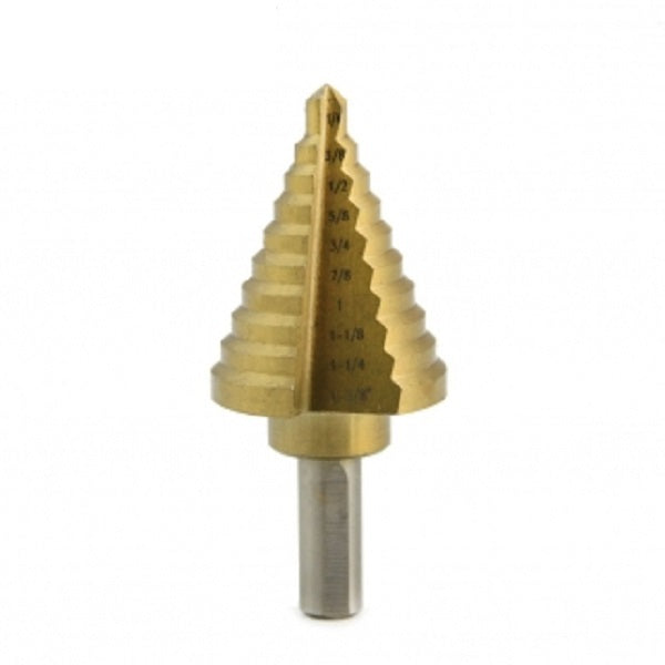 Titanium Step Drill Bit 1/4" to 1 3/8"