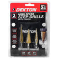 Dekton 3pc Large HSS Step Drill Bit Set