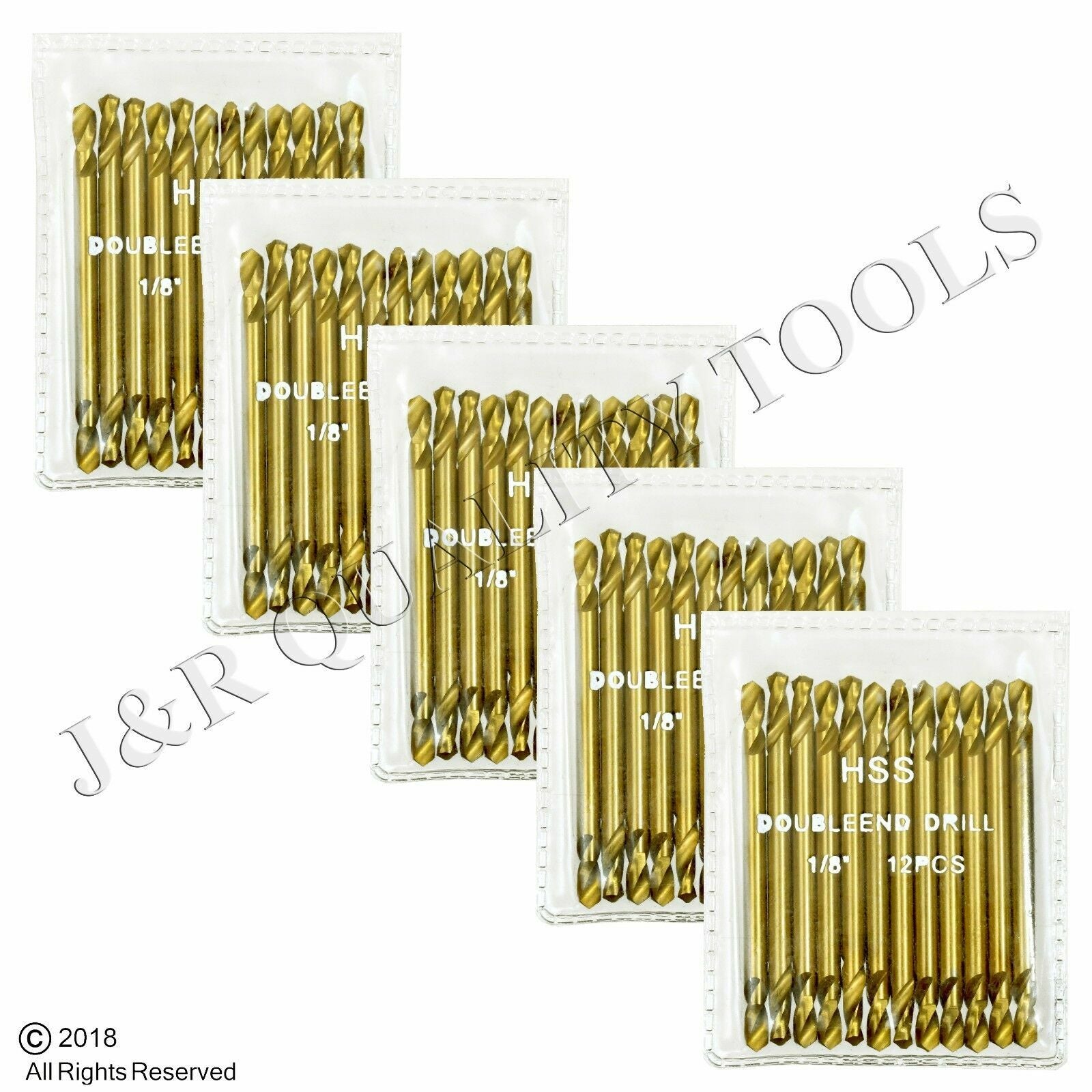 60pc Titanium Drill Bits - 1/8" Double Ended