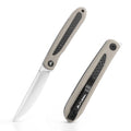 Flissa Folding Pocket Knife Carbon Fiber-g10 Handle W/ceramic Bearing