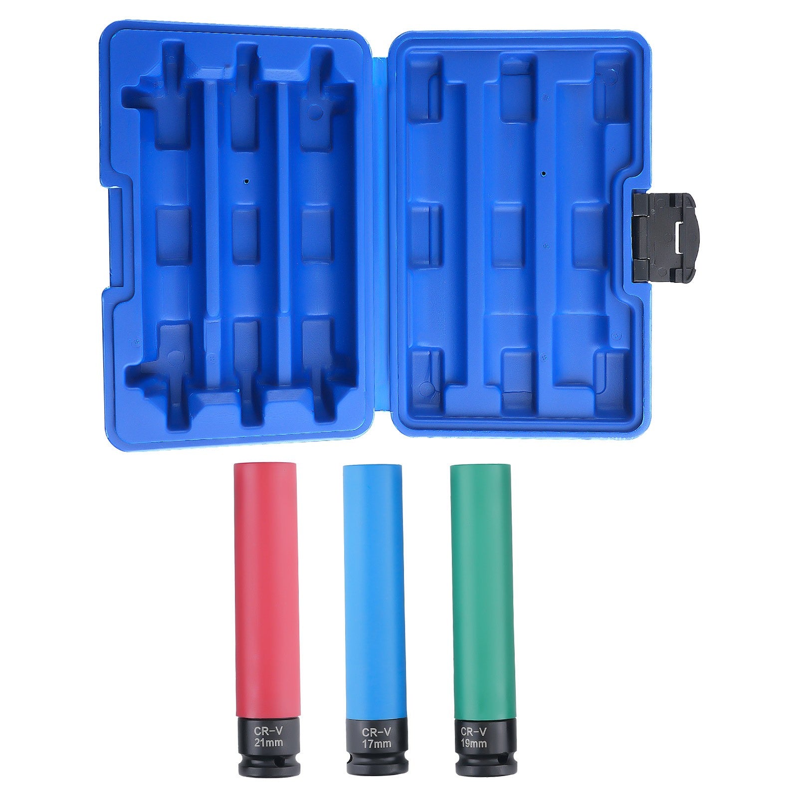 1/2" Wheel Socket Set Impact 17mm 19mm 21mm 3Pcs Thin Wall 6pt Kit