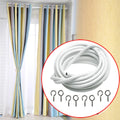 Net Curtain Wire White Window Cord Cable With Free Hooks & Eyes