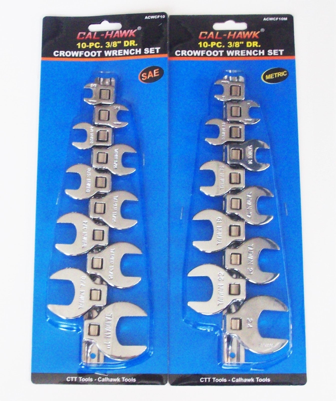 20pc CAL-HAWK 3/8" DRIVE FULLY POLISHED CROWFOOT RATCHET WRENCH SAE & METRICOpen