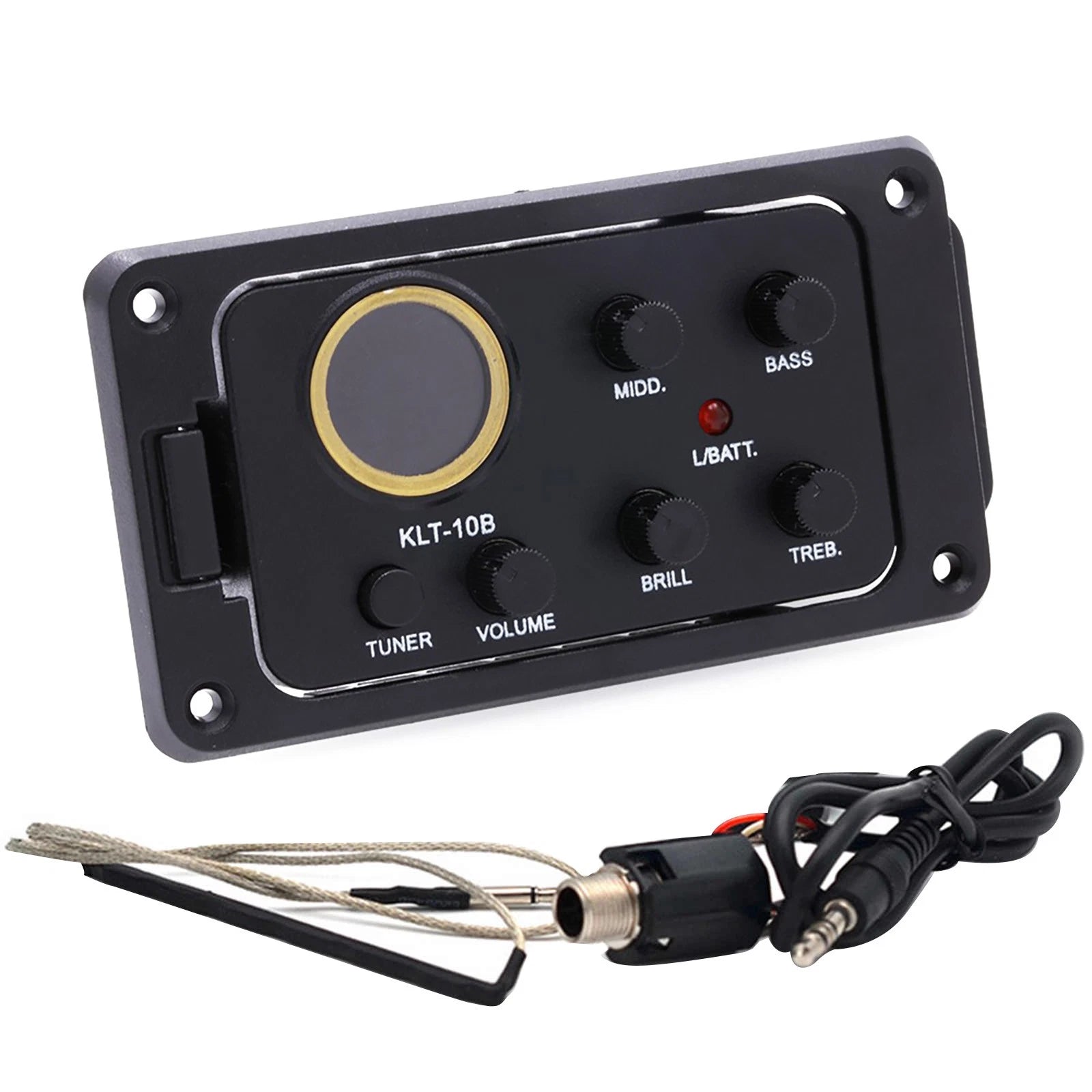 4 Band Acoustic Guitar Pickup Tuner Preamp Eq Piezo For Ukulele