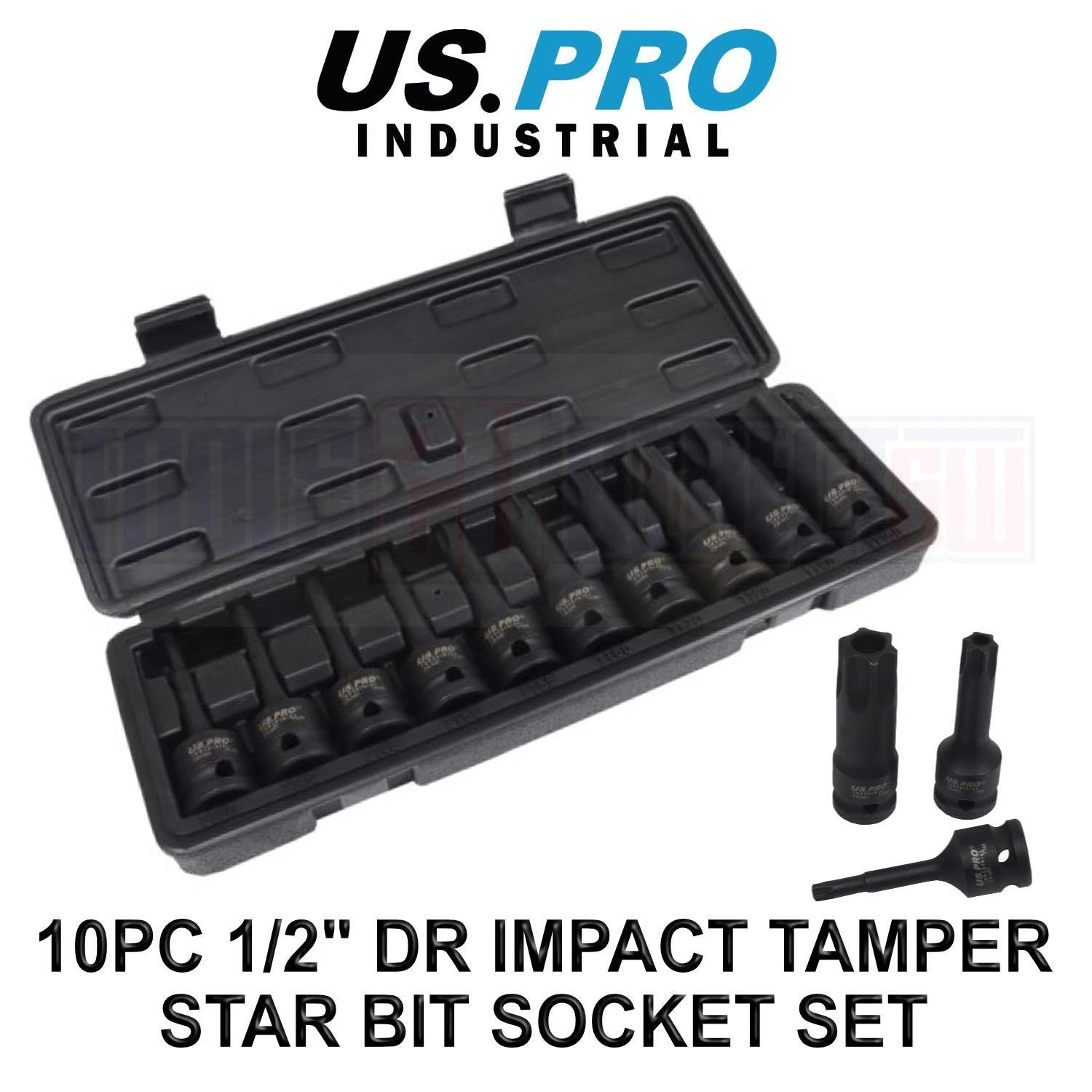 Us Pro Industrial 1/2" Dr Impact Tamper Star Torx Bit Socket Set T30