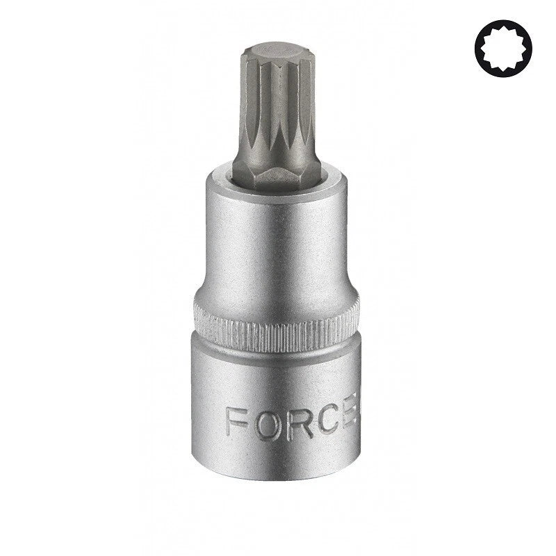 Force 33850.. S2 Steel 3/8" Dr. 50mml 12pt Star Spline Male Socket
