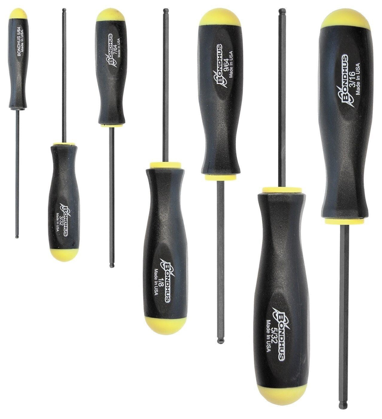 Bondhus 7pc Ball End Hex Screwdriver Set SAE