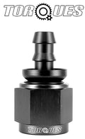 An -8 (an8) Straight to 8MM 5/16" Barb Hose Fitting in Stealth Black