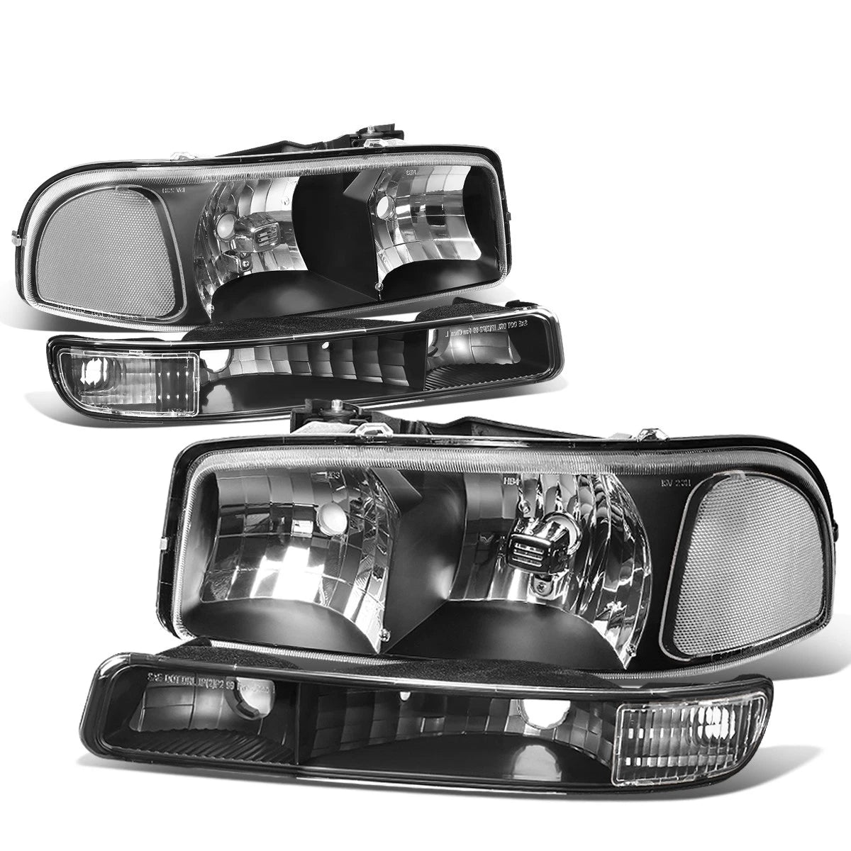 Fit 1999-2007 Gmc Sierra/yukon Black Housing Clear | Built Supply Co