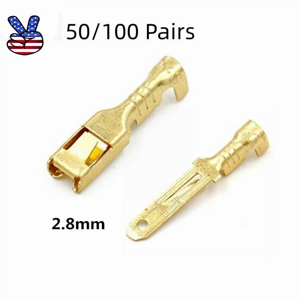 Non-insulated 2.8mm Spade Male&female Connectors Brass Crimp