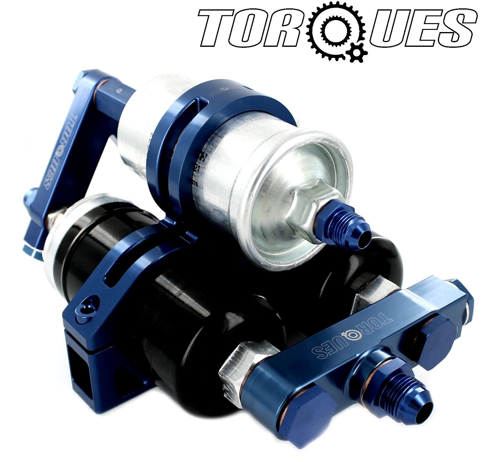 Twin Sytec OTP044 Fuel Pumps And Bosch Filter Manifold Cradle Billet