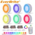 Everbrite Puck Lights 6PCS Wireless Led Puck Light 13 Rgb Colors