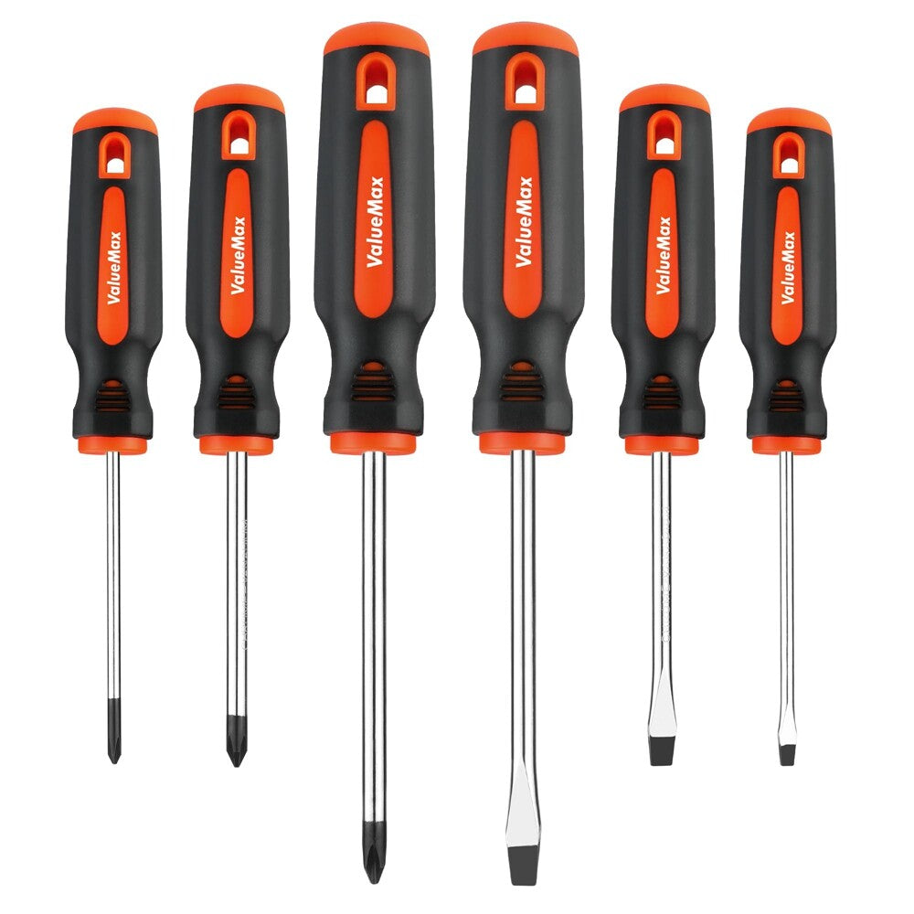 ValueMax 6-Piece Magnetic Screwdriver Set 3 Phillips and 3 Flat Tip