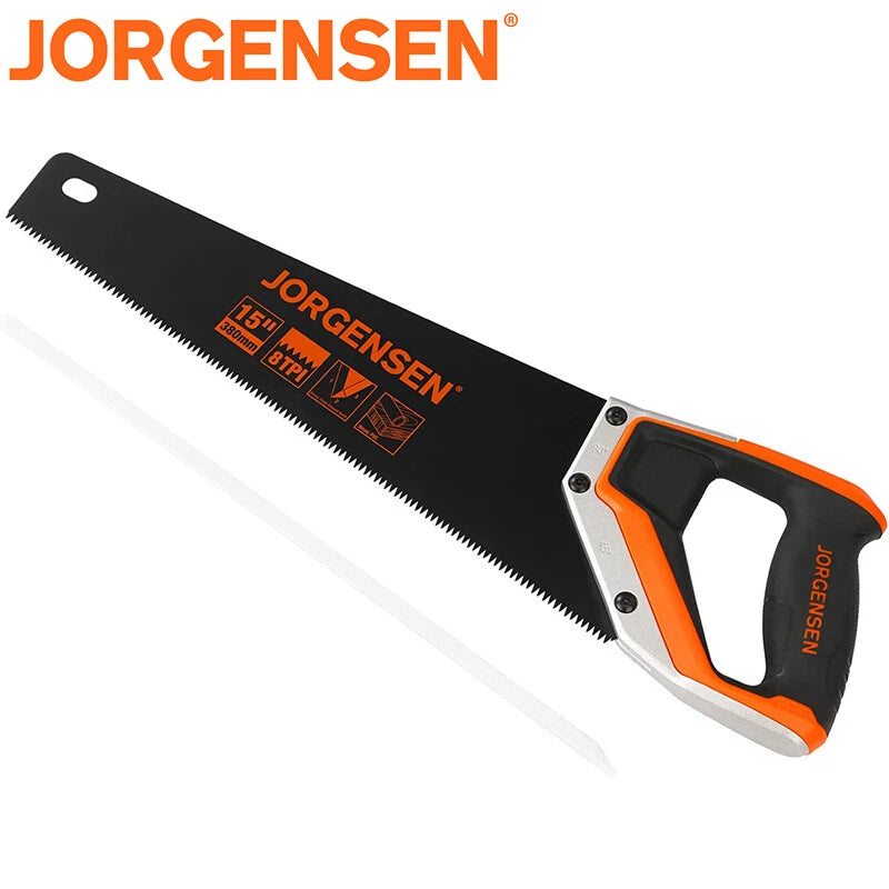 Jorgensen 15" Hand Saw Black Coated Coarse Handsaw 8tpi Non-slip
