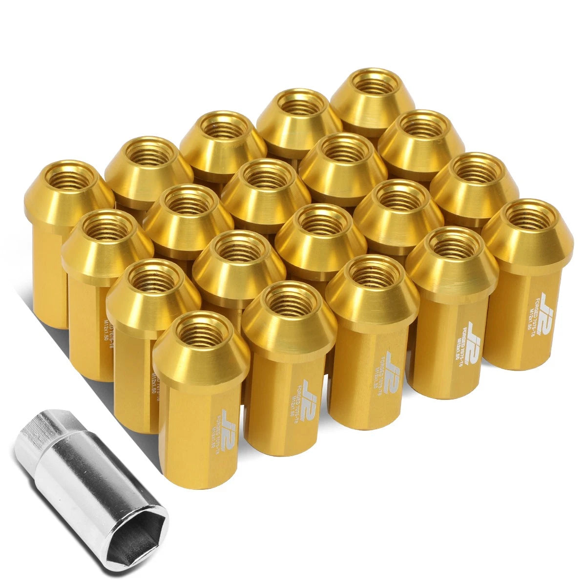 J2 7075-t6 Forged Aluminum M12x1.5 4.5cm Open-end Lug Nuts+adapter