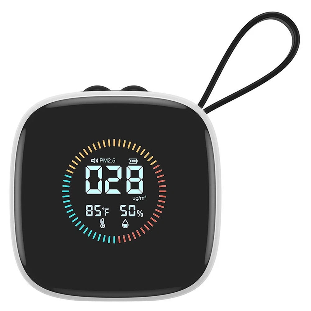 Portable Indoor Air Quality Monitor Hanging Rope Pm2 5 Dust Detection